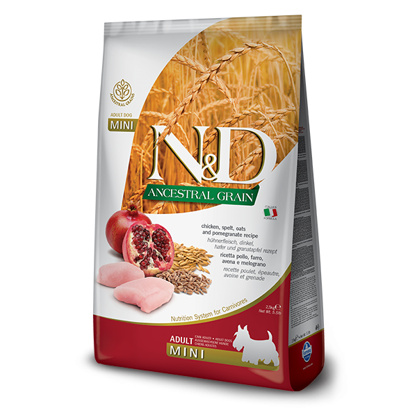 N&D ANCESTRAL GRAIN LIGHT TAVUK, KILÇIKSIZ BUĞDAY, YULAF & NAR YETİŞKİN MEDIUM & MAXI 2,5kg